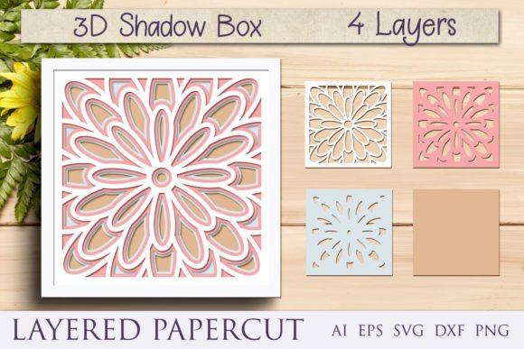 3D Flowers Mandala: Laser Cutting & Shadow Boxes