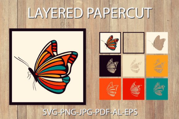 3D SVG Butterfly for Shadow Boxes & Sales