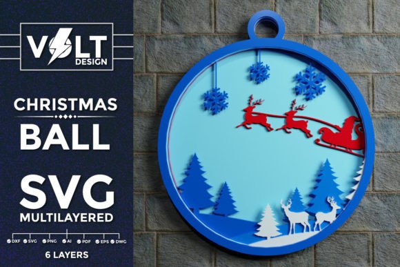 3D SVG Christmas Background in Ball Multilaye Review