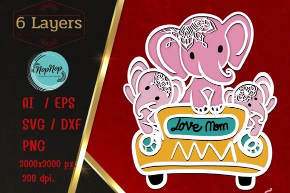 3D SVG Elephant Shapes for Branding