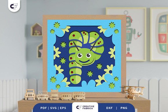 Alphabet Animal Letter P 3D Shadow Box for Birthdays & 3D SVG