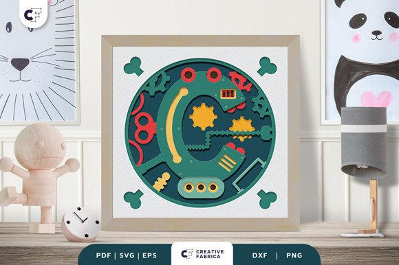 Alphabet Robot Letter C 3D SVG for Birthdays