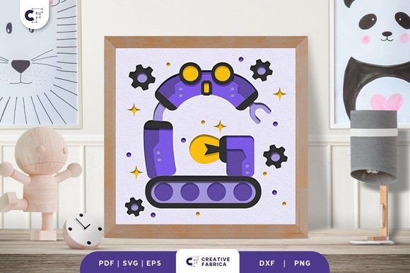 Alphabet Robot Letter G 3D SVG for Playful Birthdays
