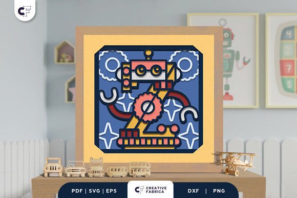 Alphabet Robot Letter Z 3D SVG for Birthdays