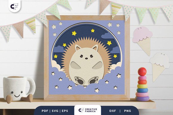 Baby Hedgehog 3D Shadow Box SVG Review