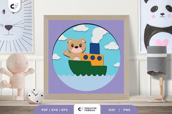 Bear on the Boat 3D Paper Cut SVG: A Designer's Review