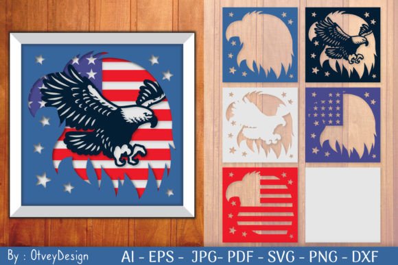 Bird Eagle USA Shadow Box Cut File: 3D SVG Review