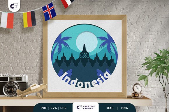 Borobudur Temple 3D SVG for Countries Collections