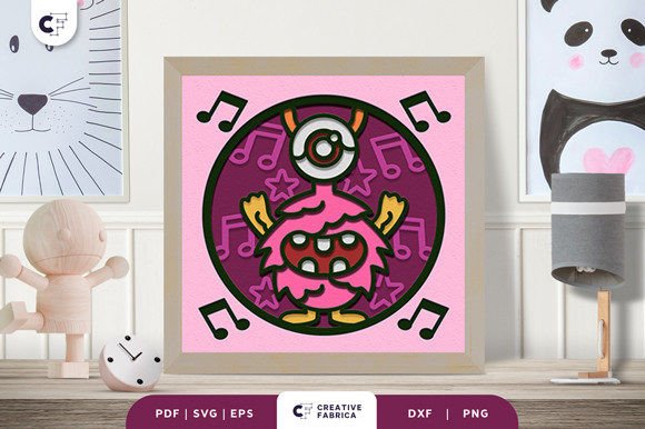 Cute Funny Monster 3D Paper Cut SVG for Fantasy And Fairy Tales