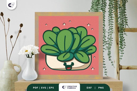 Cute Potted Succulent 3D Light Box: A 3D SVG Review