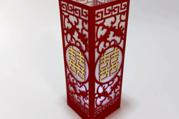Double Happiness Lantern: 3D SVG for Table Decorations