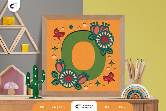 Floral Letter O 3D SVG for Birthdays and Crafts