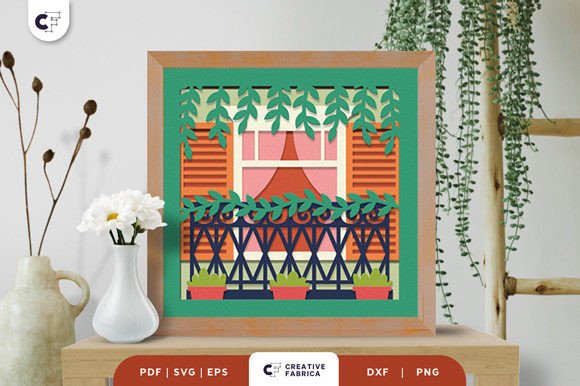 Floral Window 3D SVG: Elevating Pots And Vases Branding