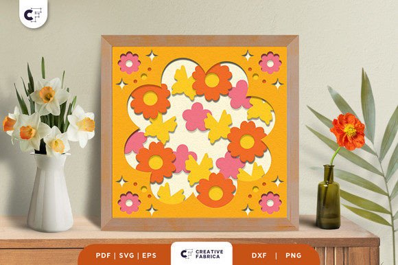 Flower Silhouette 3D SVG for Floral Compositions