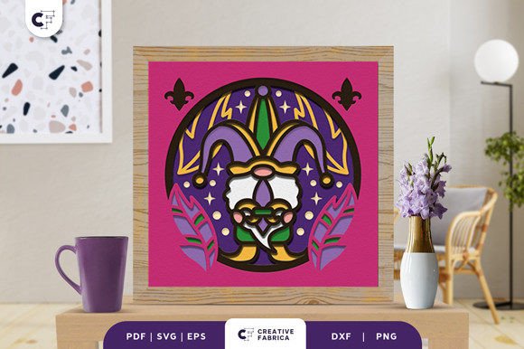 Gnome Mardi Gras 3D SVG: A Crafter's Review