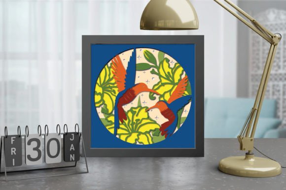 Hummingbird 3D SVG for Shadow Boxes & Web