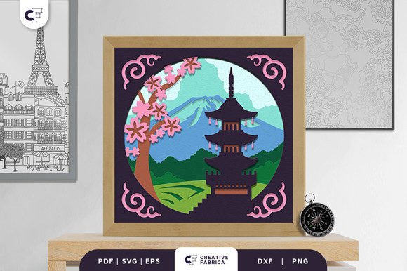 Japanese Pagoda 3D SVG for Countries Content