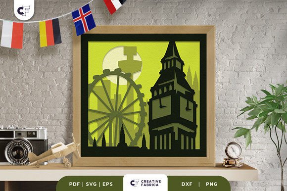 London Big Ben 3D Shadow Box Paper Cut: A 3D SVG for Countries