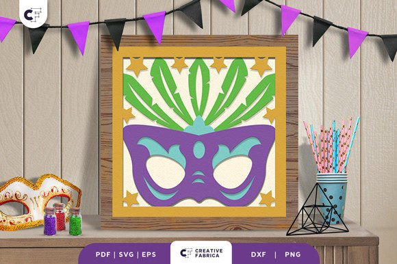Mardi Gras 3D SVG Mask for Festive Branding