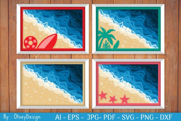 Ocean Shadow Box SVG: A 3D Summer Craft Gem