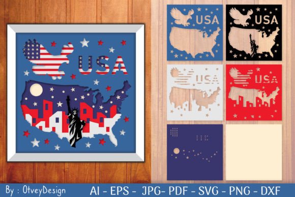 Patriotic Shadow Box USA 3D SVG Review