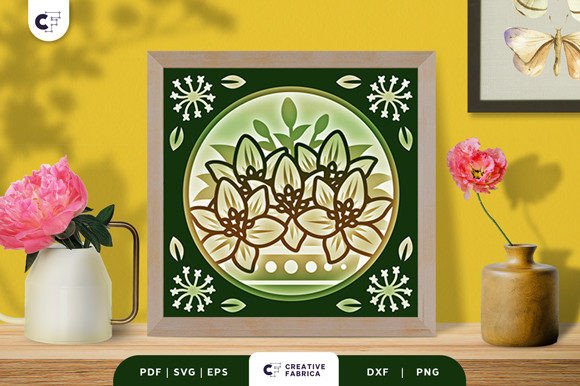 Potted Lily 3D SVG for Floral Compositions