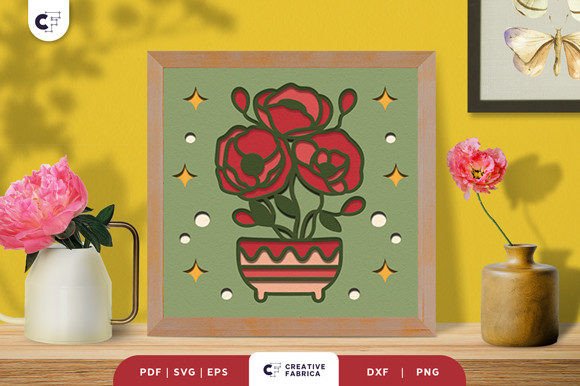 Potted Poppy 3D SVG: A Floral Compositions Gem