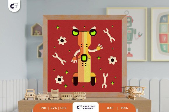 Review: Alphabet Robot Letter I 3D Shadow Box Design