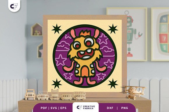 Review: Cartoon Funny Monster 3D Paper Cut SVG for Embroidery