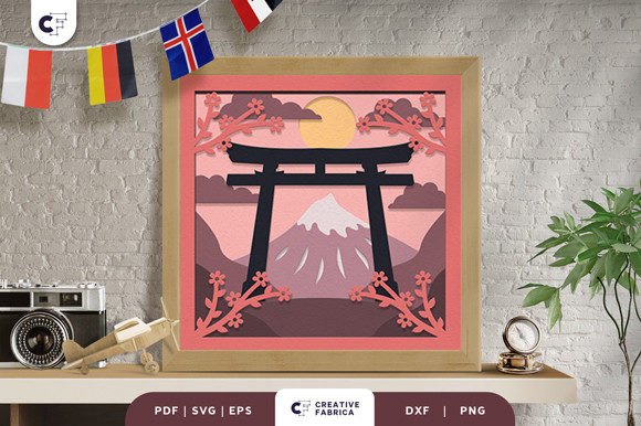 Torii Gate 3D SVG Review for Countries Projects