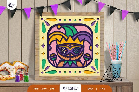 Voodoo Mardi Gras 3D SVG for Festive Crafts